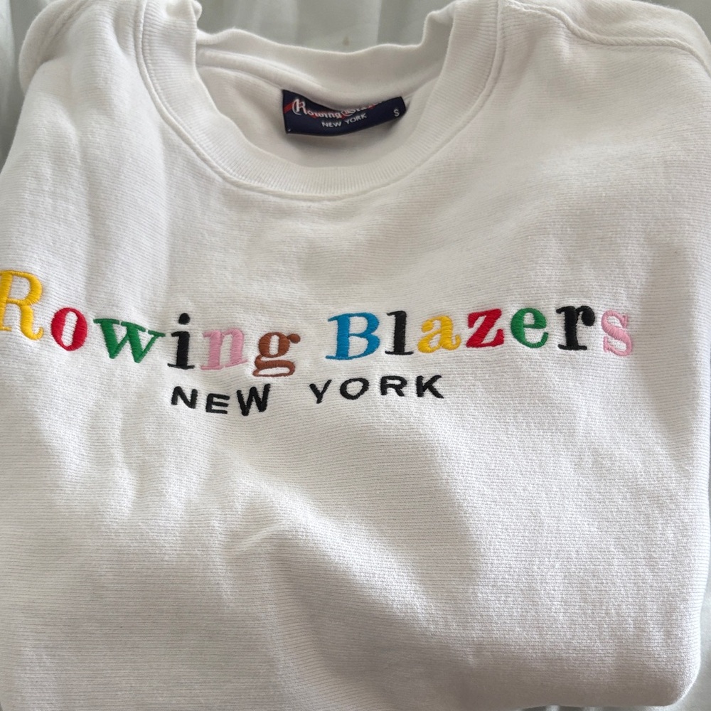 Rowing Blazers White Crewneck with Multicolor Logo